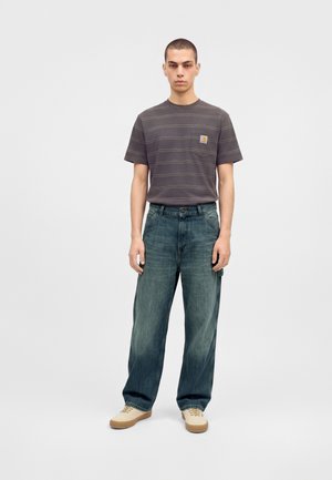 Carhartt WIP, SINGLE KNEE PANT - Дънки със свободна кройка - blue mid worn used