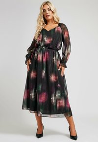 Yours Clothing FLORAL  - Vapaa-ajan mekko - black