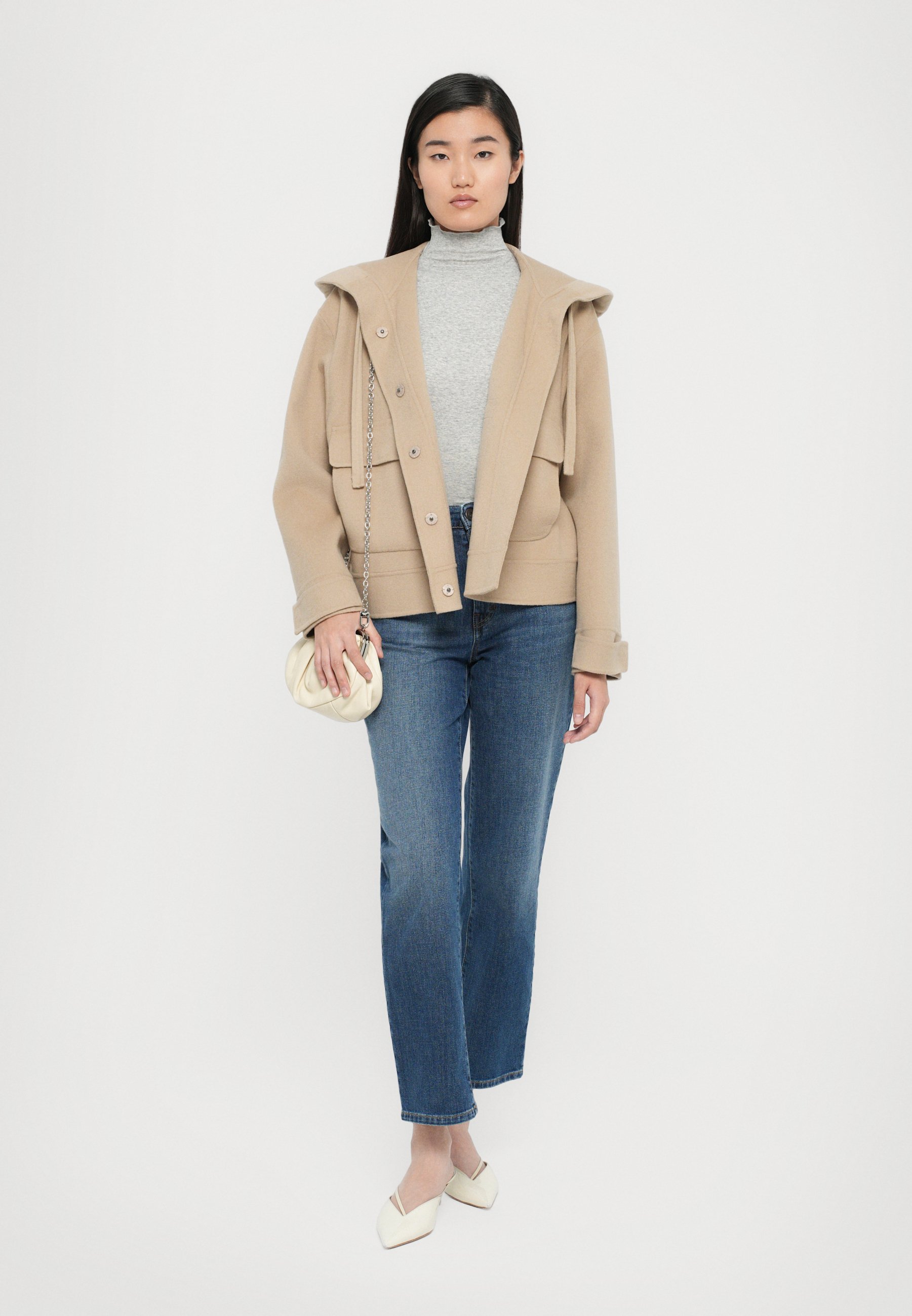 ジャケット Weekend Max Mara GARY - Hooded jacket in wool Hooded wool jacket, powder | 