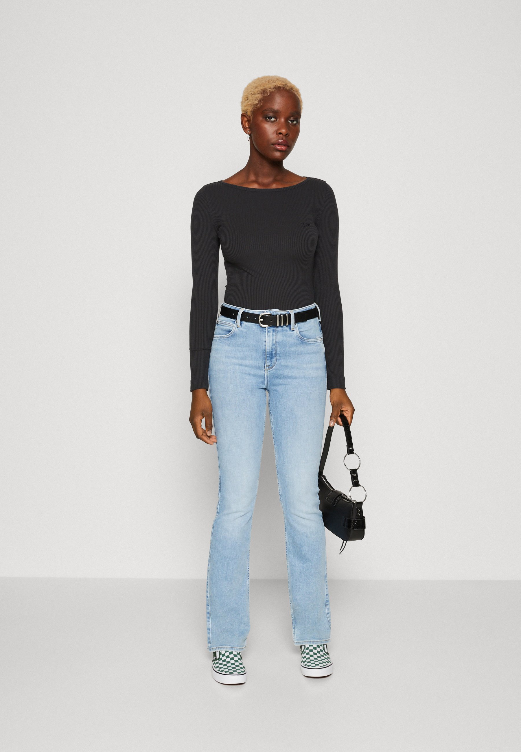 Lee BOAT NECK TEE - Long sleeved top - charcoal/dark grey