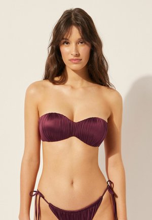 Bikini-Top - rot shiny satin bordeaux