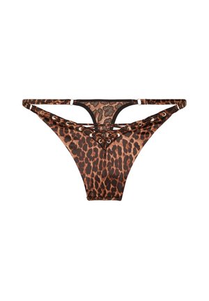 Hunkemöller, QUINN HIGH LEG TANGA STRING - Tanga - chocolate torte