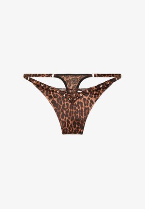 Hunkemöller, QUINN HIGH LEG TANGA STRING - Tanga - chocolate torte