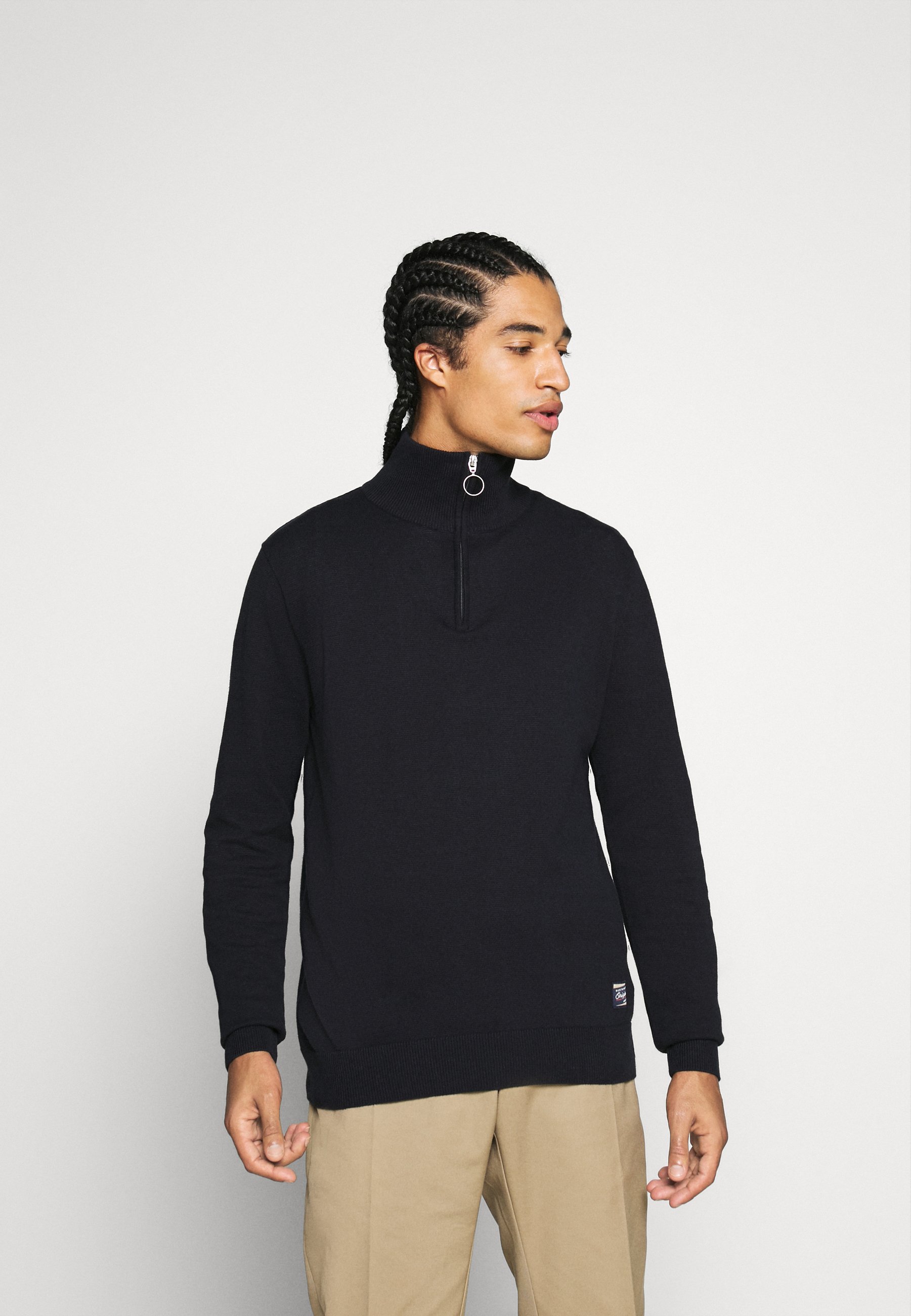 high neck zip jumper
