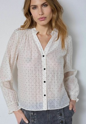 DALLY DOT V - Blúzka so zapínaním na gombíky - off white