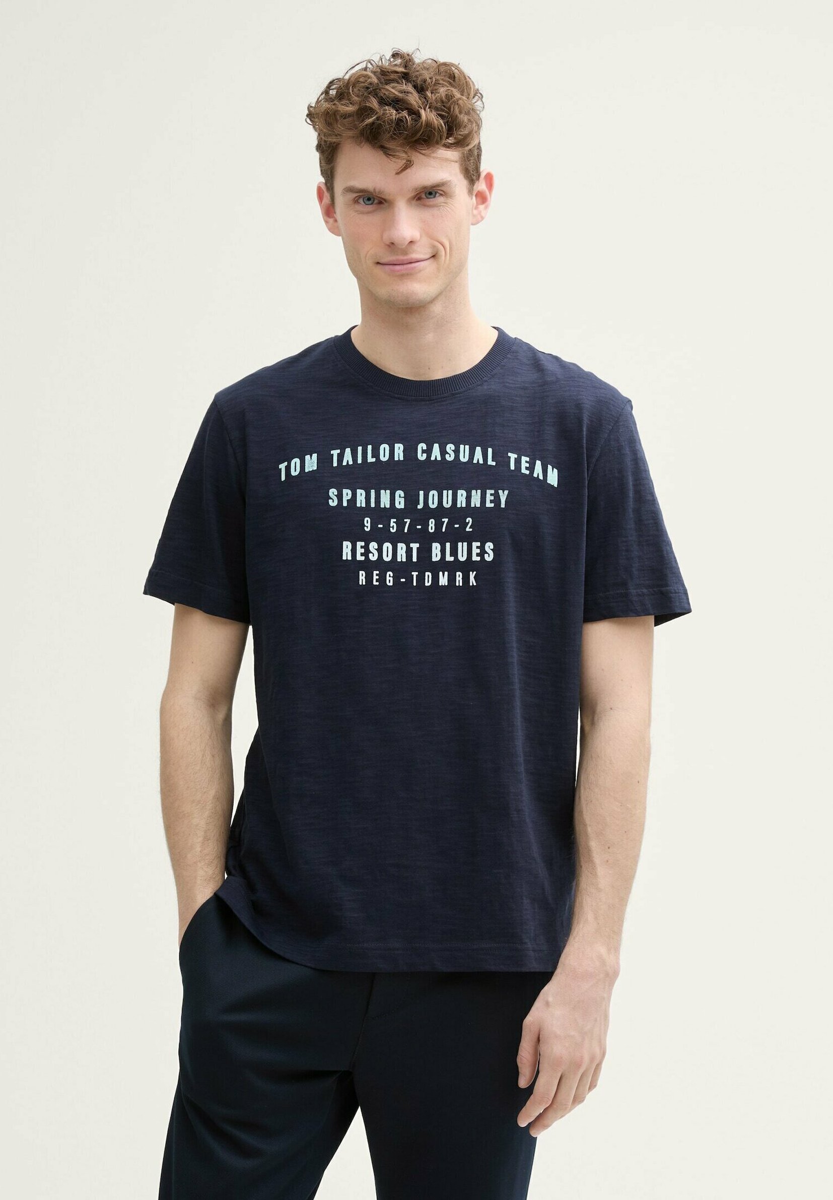 売れ筋商品|||トムテイラー Tシャツ レディース トップス LOGO PRINT - Print T-shirt - sky captain blue トムテイラー レディース Tシャツ トップス V NECK - Basic T