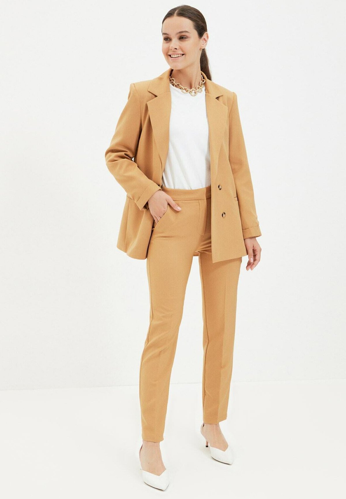 Trendyol Pantalon classique - brown/marron - ZALANDO.BE