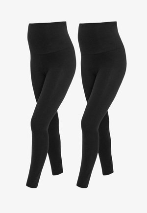 Mustad mustad püksid koos kõrge vöökoha elastse äärega. Valmistatud pehmest ja venivast materjalist mugavuse tagamiseks. Ei ole nähtavaid mustreid ega metallelemente.