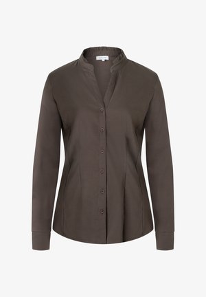 More & More, MORE & MORE FEMININE STRETCHBLUSE, RÜSCHENKRAGEN - Overhemdblouse - brown