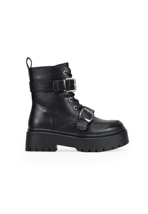 MILITARES CON HEBILLAS  - Botines con cordones - black