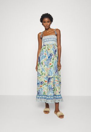 SMOCKED DRESS - Day dress - off-white/macaw flight