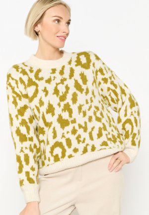 LEOPARD PRINT - Svetrík - vanilla white
