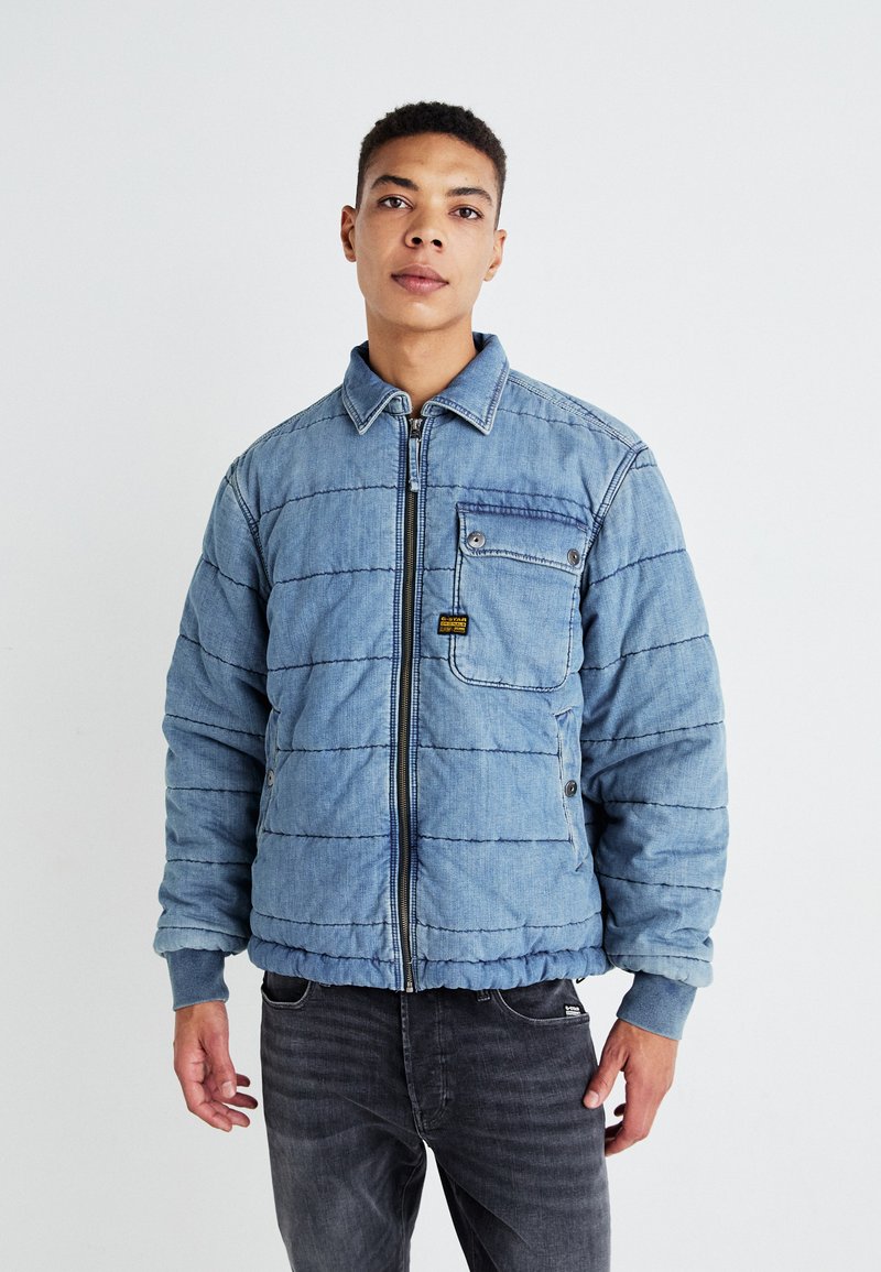 G-STAR - PADDED ZIP BOMBER - Denim jacket - faded bora wind, Enlarge