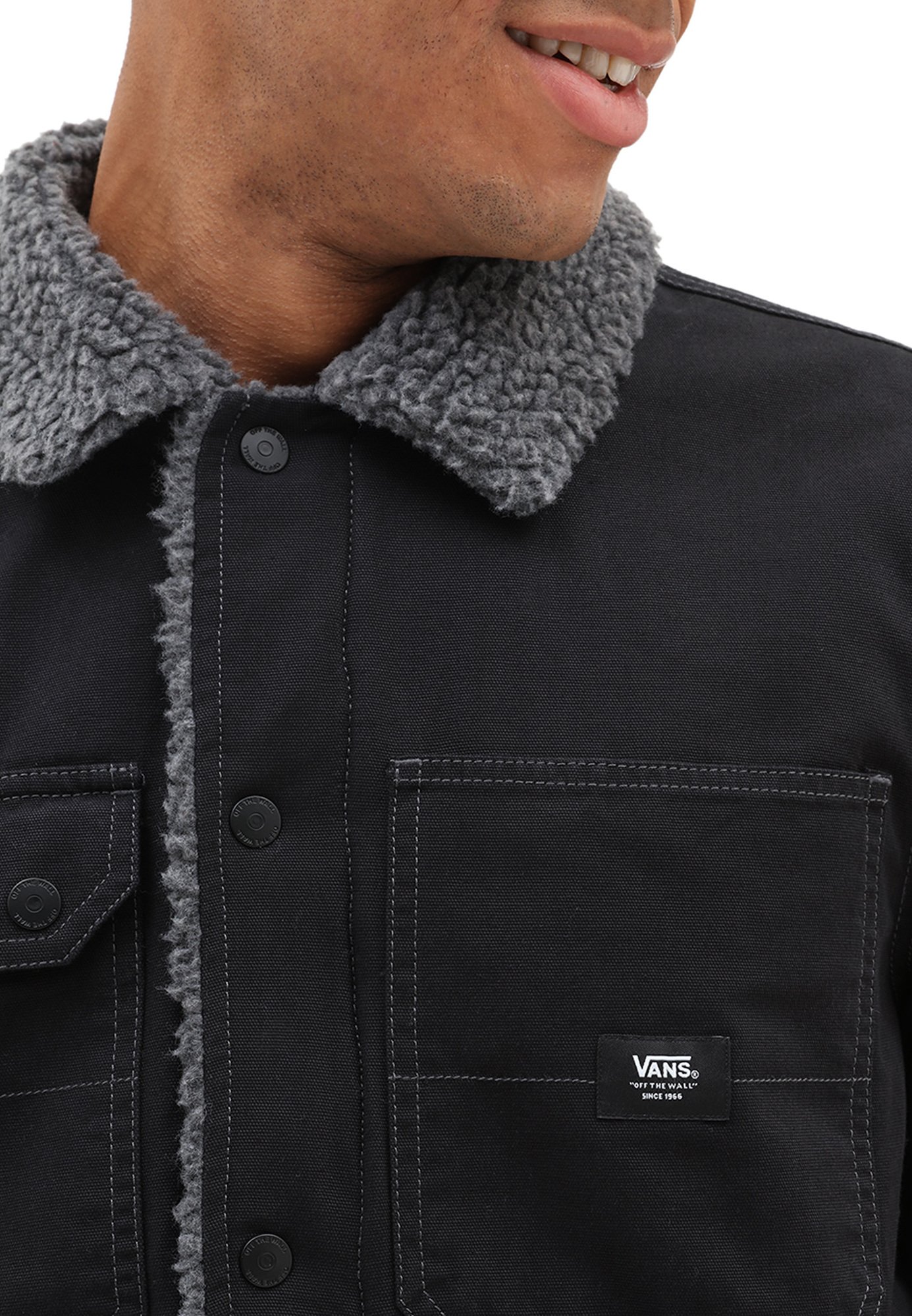 Vans MN DRILL CHORE SHERPA - Jas - black/asphalt/zwart - Zalando.be