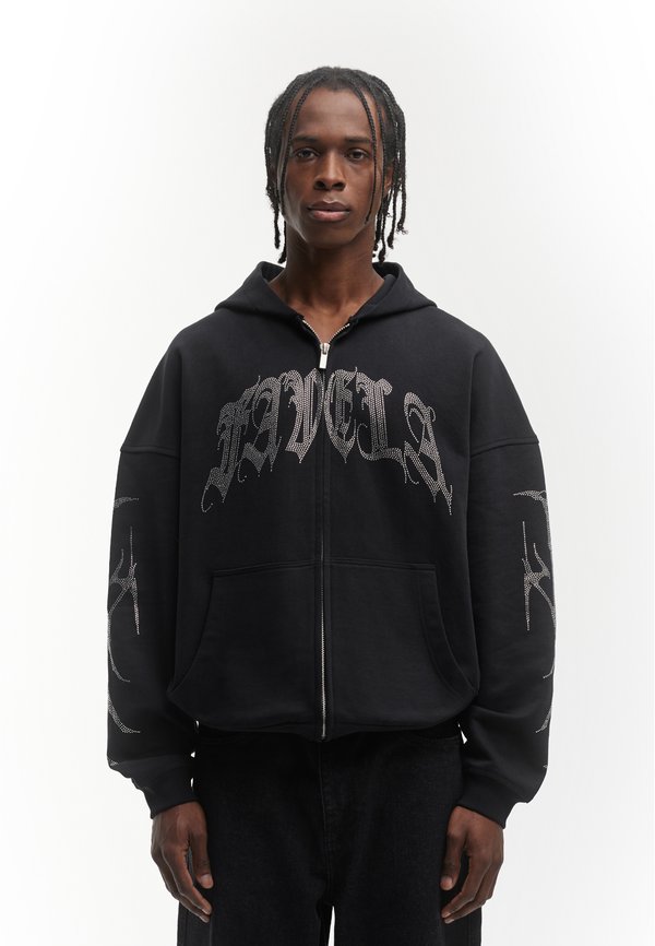 RIBCAGE RHINESTONE FRONTZIP UNISEX - Sweatjacke