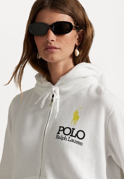 Polo Ralph Lauren BIG PONY LIGHTWEIGHT FLEECE ZIP HOODIE - Zip-up sweatshirt - white