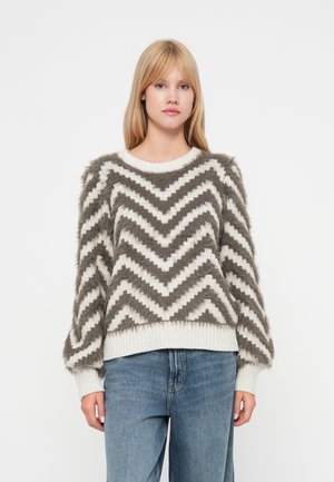 OBJHOLLOW PULLOVER - Pullover - white sand