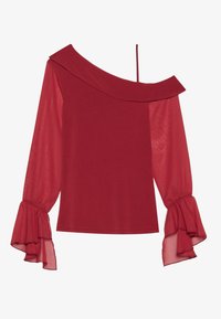 OFF SHOULDER LS TOP WITH STRAP AND CHIFFON SLEEVESAN6_FW24_2-1-D_079 / 303 - DARK RED - Hosszú ujjú felső - dark red