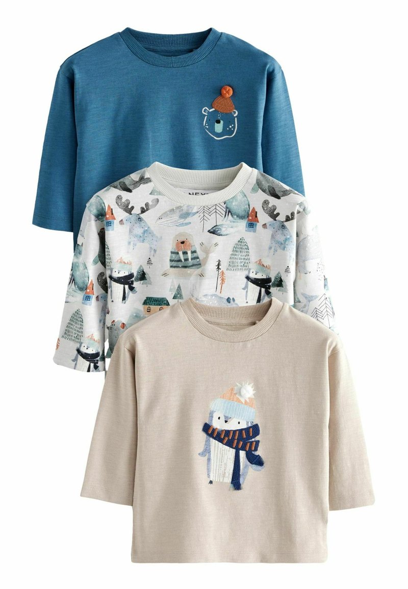 Next CHARACTER 3 PACK -REGULAR FIT - Hosszú ujjú felső - blue white