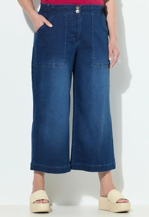 WEITES BEIN KOMFORTBUND - Jean boyfriend - dark blue denim