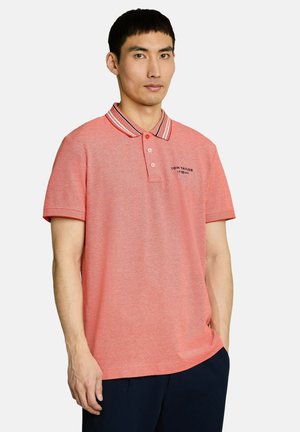 TOM TAILOR, PIQUÉ POLOSHIRT MIT LOGO-PRINT - Poloshirt - orange red