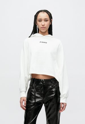 MEDIOCRE MAGLIA FELPA RICAMO LOGO  A FILO - Pusa - bianco latte di cocco