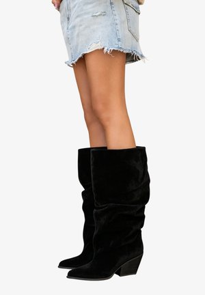 Super Mode, BOTTES FRONCÉES STYLE WESTERN - Bottes - noir