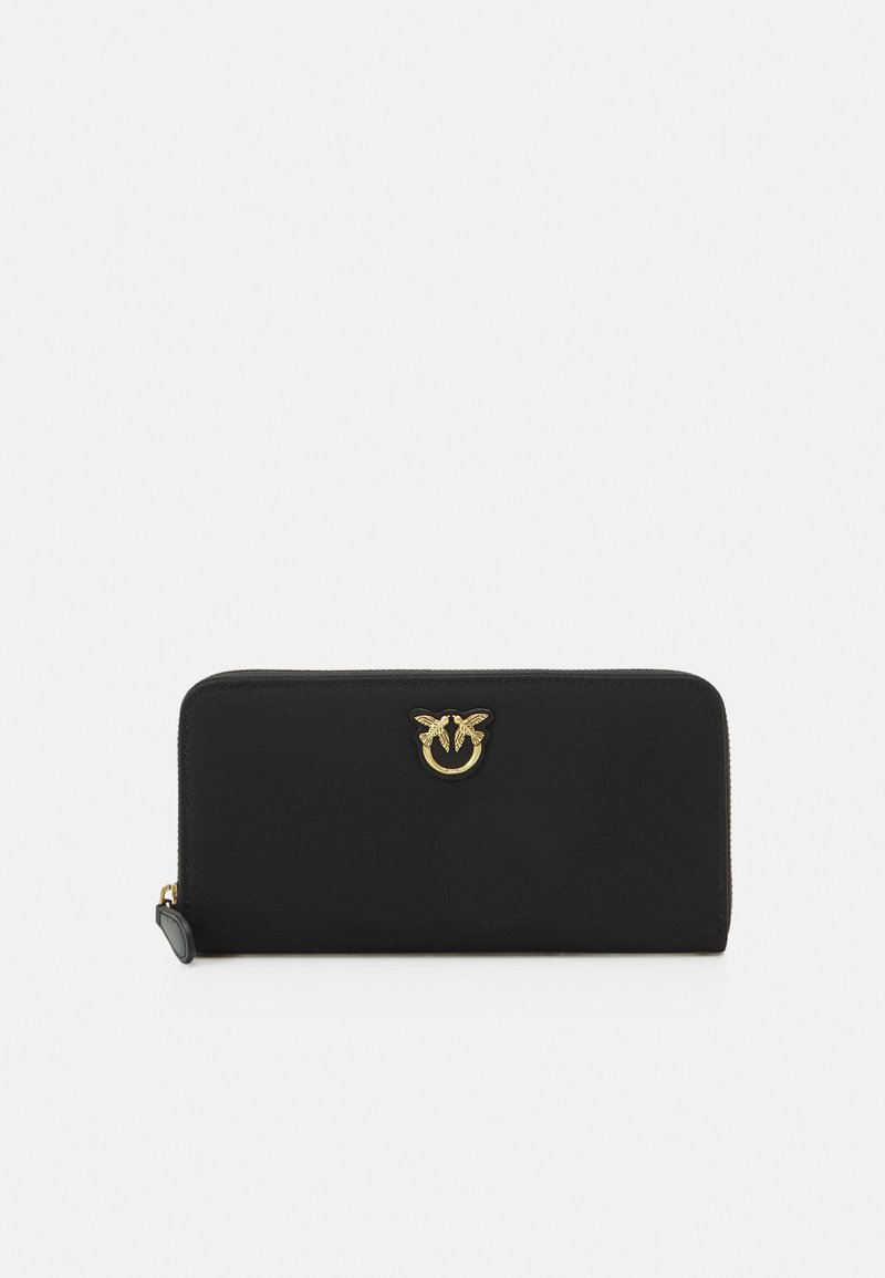 Pinko portafogli Ryder con zip in pelle liscia nero oro