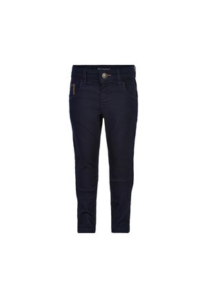 Mørkeblå stretchjeans med slim fit, som har glidelås, knappelukking og frontlommer. Laget av en myk bomullsblanding.