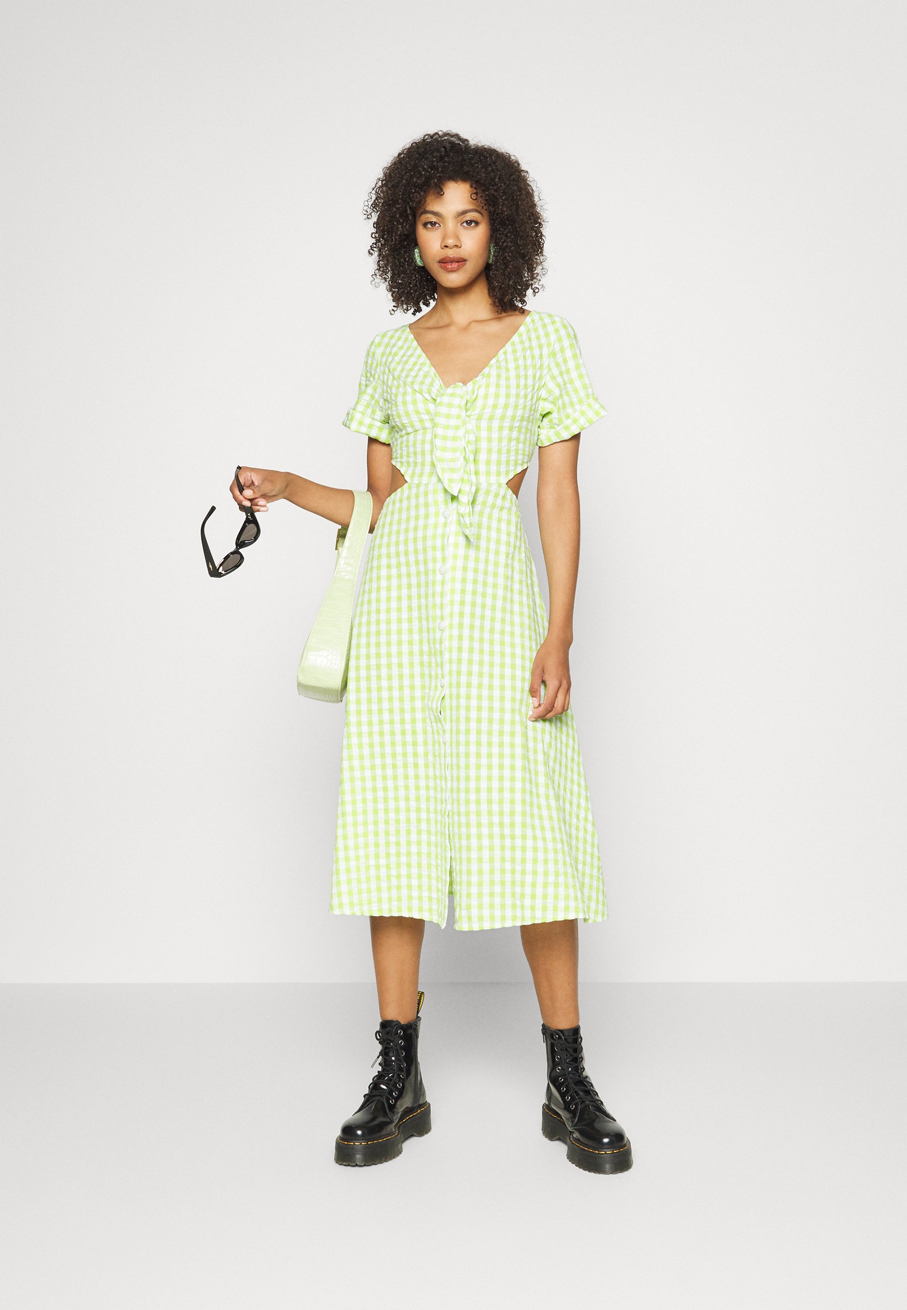 monki green shirt dress