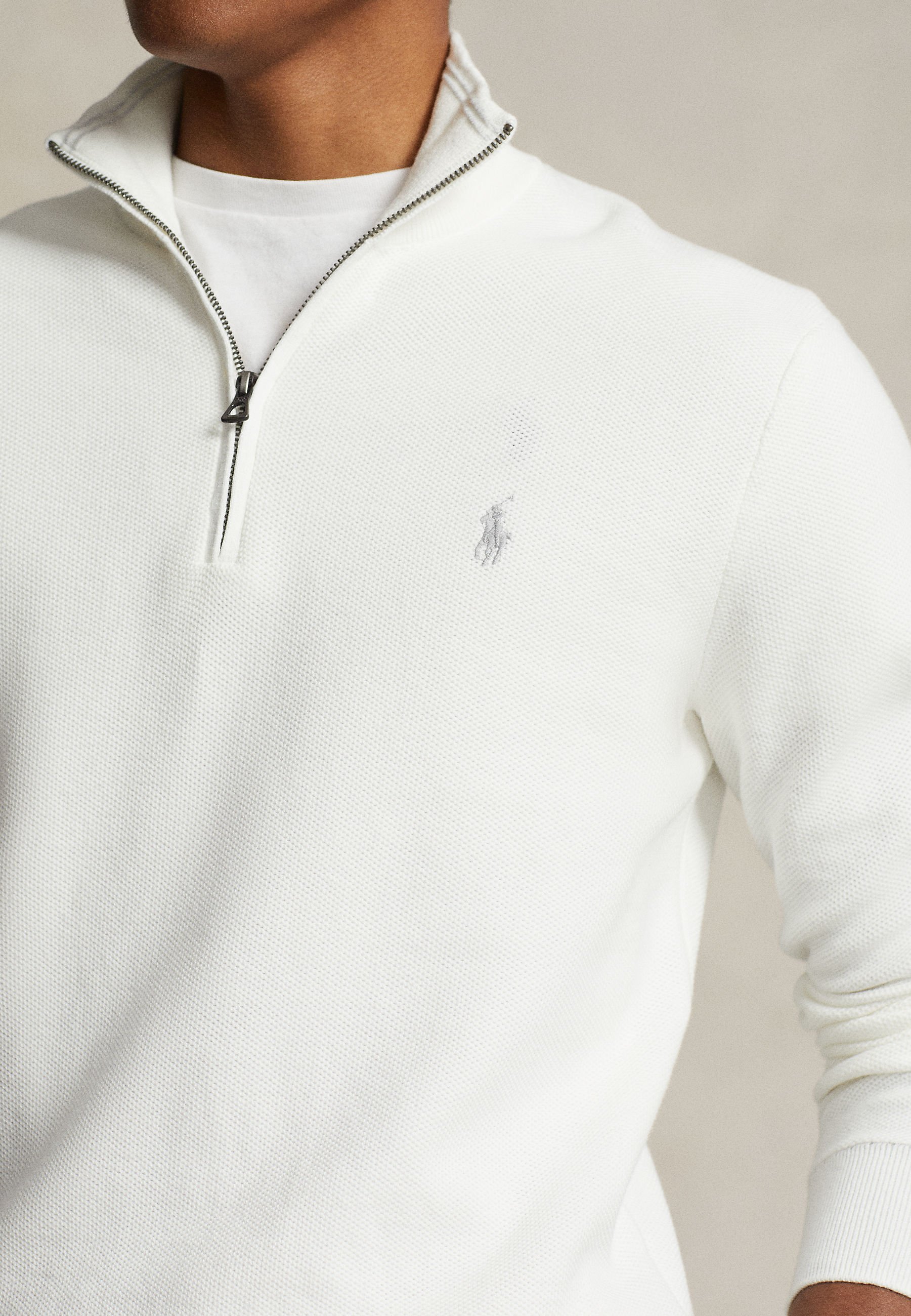 Polo Ralph Lauren MESH KNIT COTTON QUARTER ZIP SWEATER - Pulover