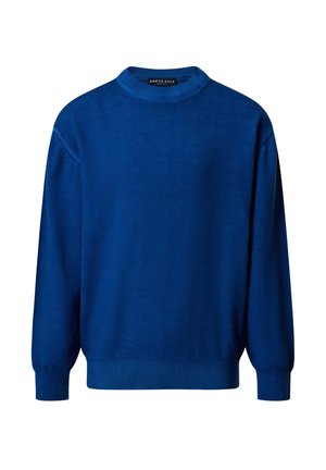 CREW-NECK WITH LOGO PATCH - Maglione - ocean blue