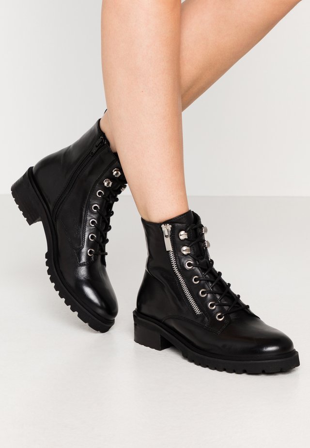 ULOF - Botines con cordones - black