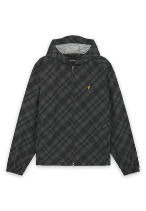 Lyle & Scott, TARTAN HOODED ZIP THROUGH JACKET - Καλοκαιρινό μπουφάν - jet black