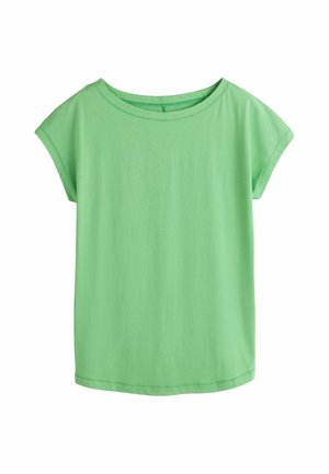 Next, REGULAR FIT - GROWN ON CAP SLEEVE T-SHIRT - Lihtne T-särk - green