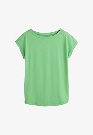 Next, REGULAR FIT - GROWN ON CAP SLEEVE T-SHIRT - Lihtne T-särk - green