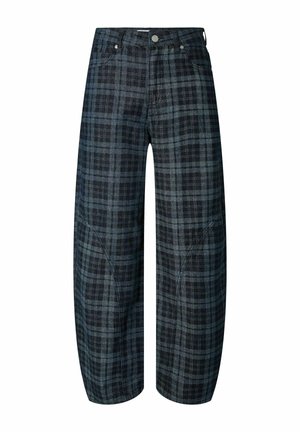 YAS, JEANS YASLUA HW BARREL - Wide leg - dark blue denim