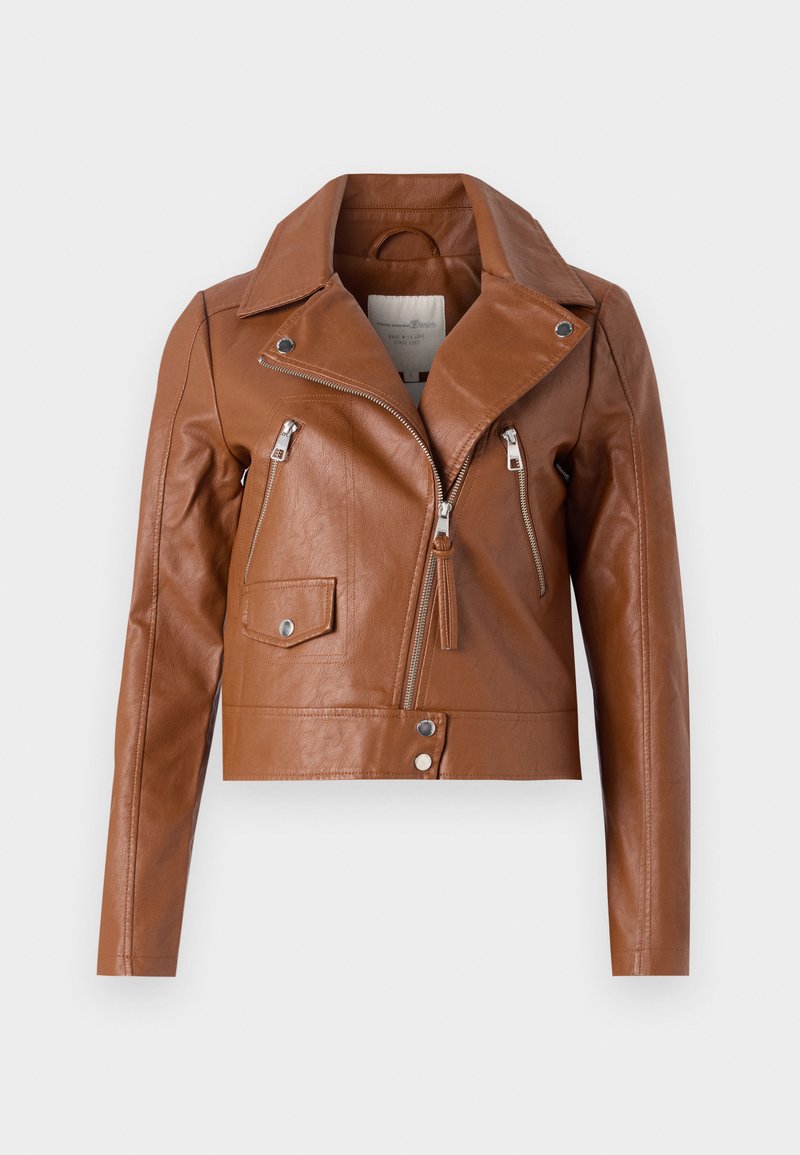 Tom Tailor Denim Imitatieleren jas bruin