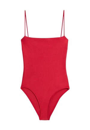 Massimo Dutti, SWIMSUIT WITH THIN STRAPS - Badpak - red