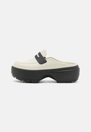 STOMP LOAFER UNISEX - Ciabattine con tacco - linen/black