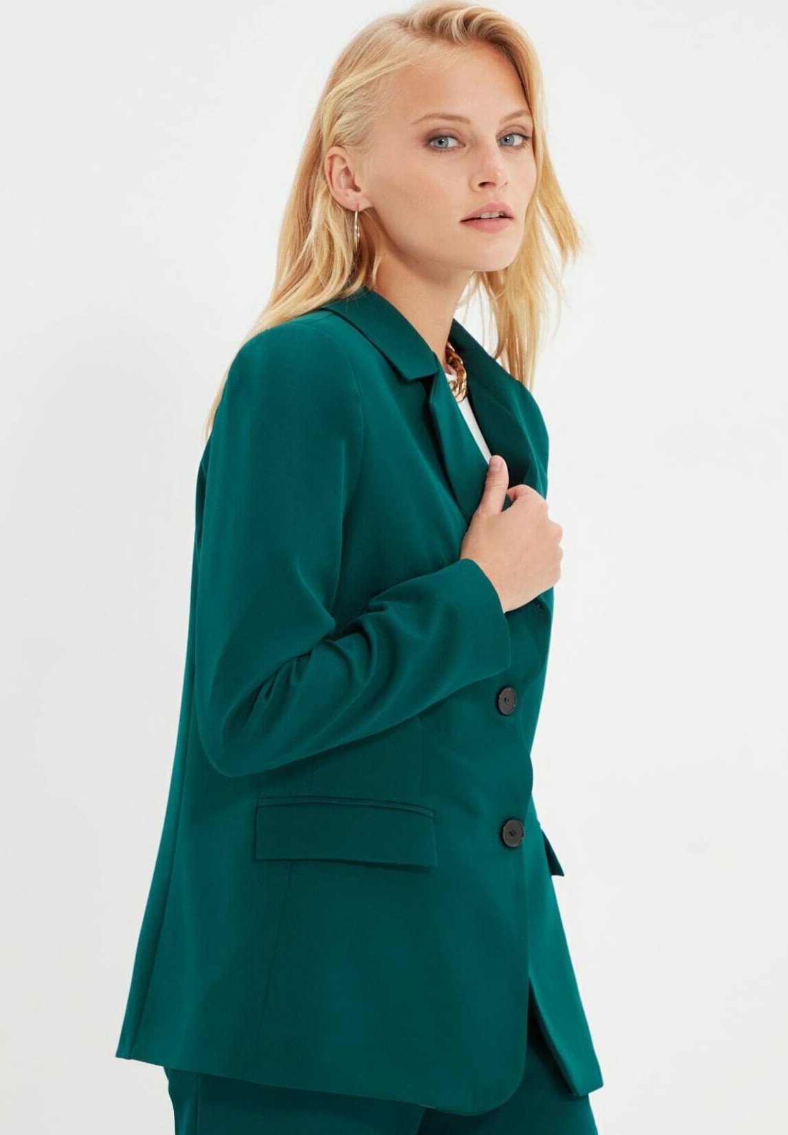 petite green blazer