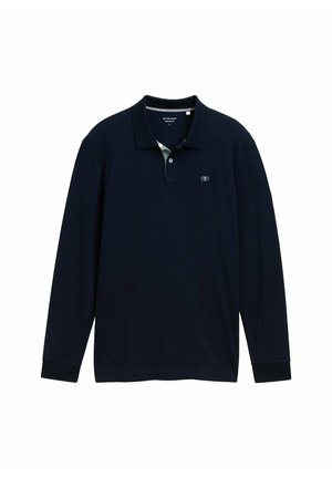 Mornarica dugački polo majica od pamuka. Ima ovratnik, placket sa tri dugmeta i mali logo na prsima. Jednobojna, ležerna dizajn.