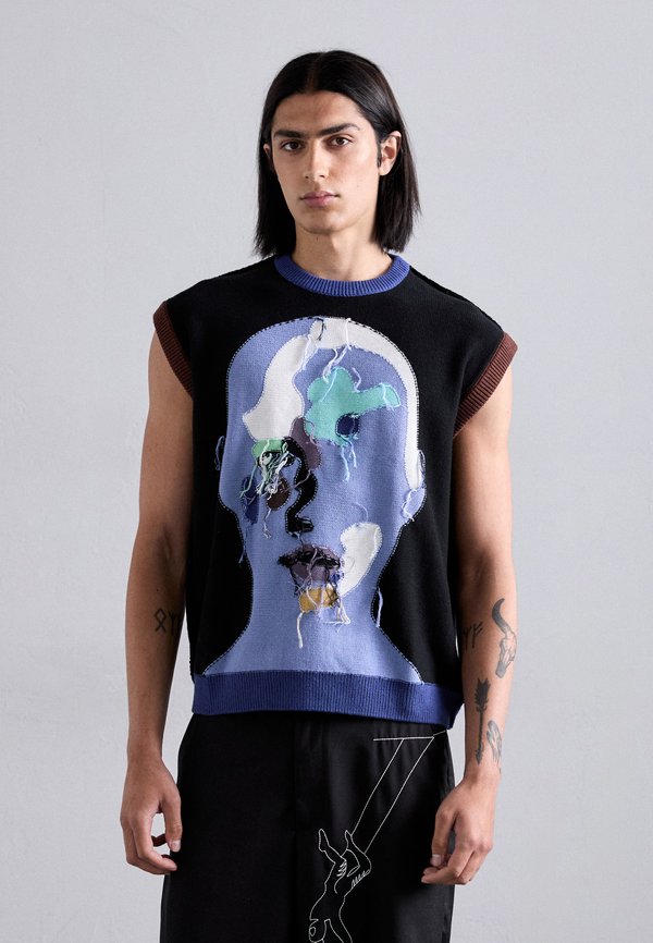 REVERSE PATCHWORK FACE  - Print T-shirt