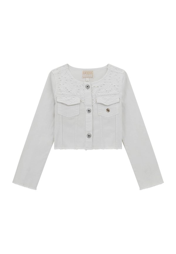 BRODERIE ANGLAISE - Jeansjacke - weiß