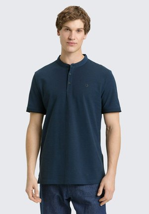 Poloshirt - blue black two tone pique