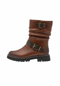 Marco Tozzi Bottines de cowboy / motard - cognac comb