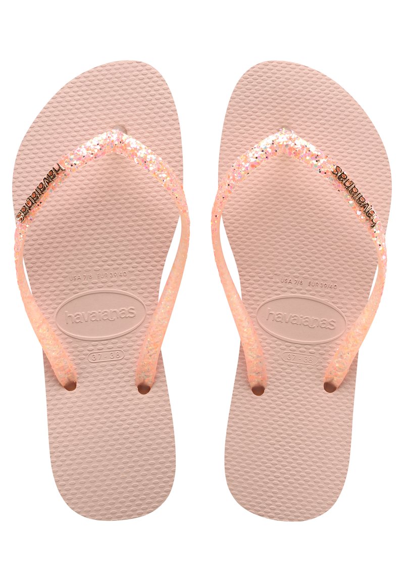 Havaianas HAVAIANAS FLIP FLOP SLIM GLITTER FLOURISH - Badesko - light pink