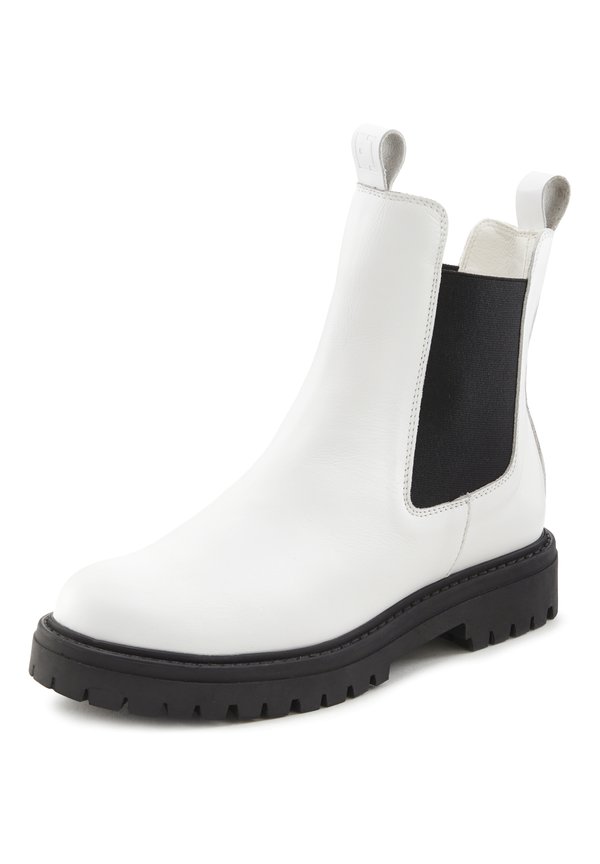 Plateaustiefelette - weiß