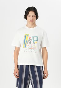 GAP - VINTAGE LOGO CROPPED - Print T-shirt - new off white Thumbnail Image 1