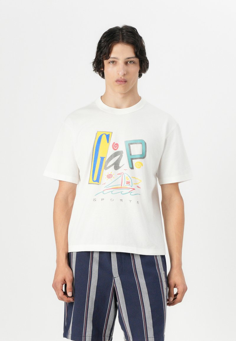 GAP - VINTAGE LOGO CROPPED - Print T-shirt - new off white, Enlarge